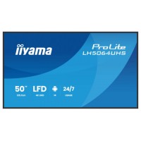 IIYAMA MONITOR 50" 3840x2160, UHD VA DLED  500cd/m, HORIZ Y VERT, MM 2x 10W, 2x HDMIx 1x USB-C, USB 2.0 x2, WiFi, LAN, Media Play USB Port, Control LAN / RS232C, Android 14 OS, 24/7 Operation, VESA Mount 400x300 - wallmount included (LH5064UHS-B1AG)