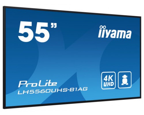 iiyama PROLITE Pizarra de caballete digital 139,7 cm (55") LED Wifi 500 cd / m² 4K Ultra HD Negro Procesador incorporado Android 11 24/7