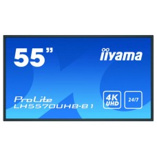 iiyama LH5570UHB-B1 pantalla de señalización Pantalla plana para señalización digital 138,7 cm (54.6") VA 4K Ultra HD Negro Procesador incorporado Android 9.0