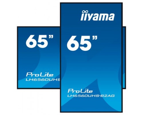 MONITOR IIYAMA 65" 3840X2160, UHD, 500CD/M2, LANDSCAPE PORTRAIT, MM 2X 10W, 3X HDMI, USB 2.0 X2, WIFI, LAN, MEDIA PLAY USB, CONTROL LAN / RS232C, IISIGNAGE2 (CMS/DMS),E-SHARE,ANDROID 11 OS, 24/7,VESA MOUNT 400X400 (SOPORTE PARED INCLUIDO) (LH6560UHS-