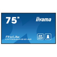 iiyama LH7554UHS-B1AG pantalla de señalización Pantalla plana para señalización digital 190,5 cm (75") LCD Wifi 500 cd / m² 4K Ultra HD Negro Procesador incorporado Android 11 24/7