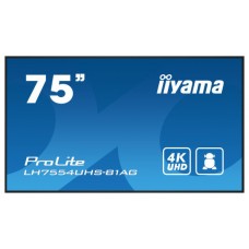iiyama LH7554UHS-B1AG pantalla de señalización Pantalla plana para señalización digital 190,5 cm (75") LCD Wifi 500 cd / m² 4K Ultra HD Negro Procesador incorporado Android 11 24/7