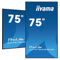 MONITOR IIYAMA 75" (LH7575UHS-B1AG) 3840X2160 / 4K UHD / 24/7 / 500 CD/M / 8MS / DP / 3XHDMI / MICRO SD SLOT /  E-SHARE /IISIGNAGE 2  / RJ45 / SDM SLOT PC / ANDROID 11.0