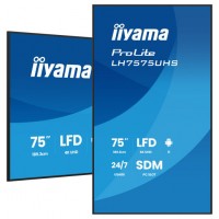 MONITOR IIYAMA 75" (LH7575UHS-B2AG) 3840X2160 / 4K UHD / 24/7 / 500 CD/M / 8MS / DP / 3XHDMI / MICRO SD SLOT /  E-SHARE /IISIGNAGE 2  / RJ45 / SDM SLOT PC / ANDROID 11.0