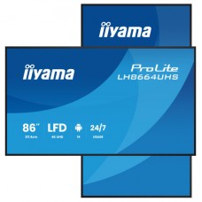 iiyama LH8664UHS-B3AG pantalla de se&ntilde;alizaci&oacute;n Pantalla plana para se&ntilde;alizaci&oacute;n digital 2,17 m (85.6") Wifi 450 cd / m&sup2; 4K Ultra HD Negro Procesador incorporado Android 24/7