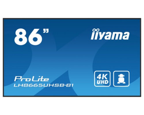 iiyama LH8665UHSB-B1 pantalla de señalización Diseño de quiosco 2,18 m (86") LED Wifi 800 cd / m² 4K Ultra HD Negro Procesador incorporado Android 11 24/7