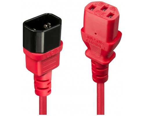 LINDY EXTENSION C14 A C13, ROJO, 0.5M