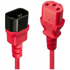 LINDY EXTENSION C14 A C13, ROJO, 2M
