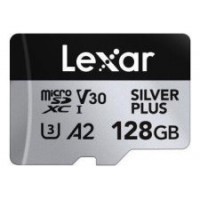 LEXAR 128GB LEXAR HIGH-PERFORMANCE SILVER PLUS MICROSDXC UHS-I, UP TO 205MB/S READ 150MB/S WRITE C10 A2 V30 U3,WITH ADAPTER