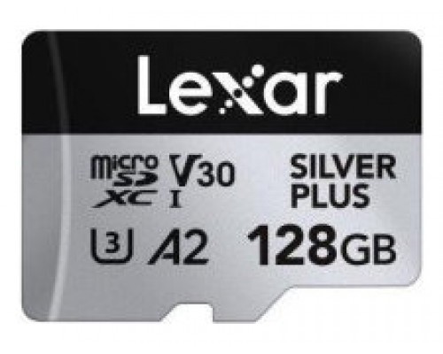 LEXAR 128GB LEXAR HIGH-PERFORMANCE SILVER PLUS MICROSDXC UHS-I, UP TO 205MB/S READ 150MB/S WRITE C10 A2 V30 U3,WITH ADAPTER