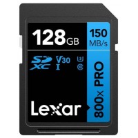 LEXAR 128GB PROFESSIONAL 800X PRO SDXC UHS-I CARDS,  UP TO 150MB/S READ 45MB/S WRITE C10 V30 U3