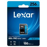 LEXAR 256GB PROFESSIONAL 800X PRO SDXC UHS-I CARDS,  UP TO 150MB/S READ 45MB/S WRITE C10 V30 U3