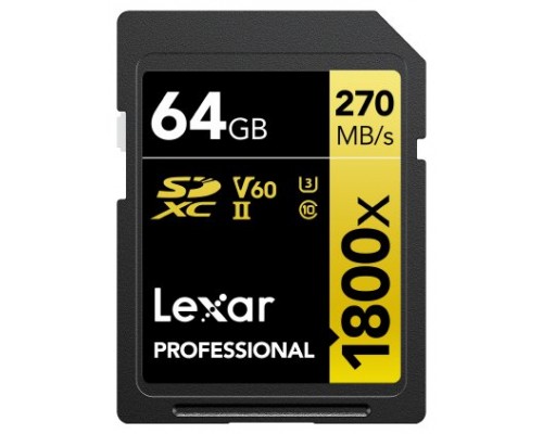 Lexar 1800x 64 GB SDXC UHS-II Clase 10