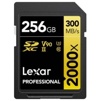 LEXAR 256GB PROFESSIONAL 2000X SDXC UHS-II CARDS, UP TO 300MB/S READ 260MB/S WRITE C10 V90 U3