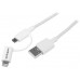 STARTECH CABLE 1M LIGHTNING O MICRO USB BLANCO