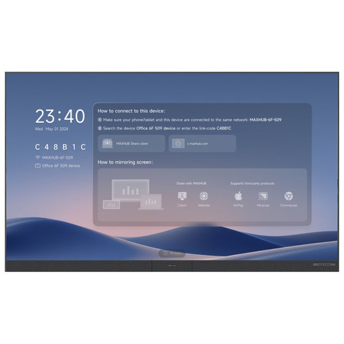MAXHUB LX138V07 pantalla para sala de reuniones 3,51 m (138") 1920 x 1080 Pixeles LED Wi-Fi 6 (802.11ax) Negro Bluetooth-DI3,632 MAXHUB LX138V07 pantalla para sala de reuniones 3,51 m (138") 1920 x 1080 Pixeles LED Wi-Fi 6 (802.11ax) Negro Bluetooth