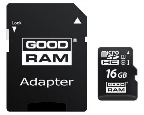 Goodram MicroSD - 16GB - Incluye adaptador a SD - CL