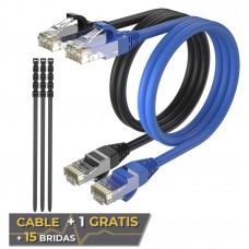 Cable + 1 GRATIS Ethernet CAT6 RJ45 24AWG 5m + 15 Bridas Max Connection (Espera 2 dias)