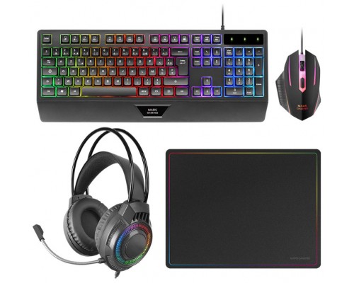 TECLADO MOUSE HEADSET Y ALFOMBRILLA MARS GAMING