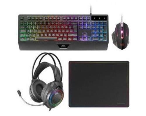 TECLADO MOUSE HEADSET Y ALFOMBRILLA MARS GAMING