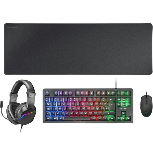 TECLADO MOUSE HEADSET Y ALFOMBRILLA MARS GAMING