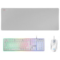 TECLADO MOUSE Y ALFOMBRILLA MARS GAMING MCPX WHITE