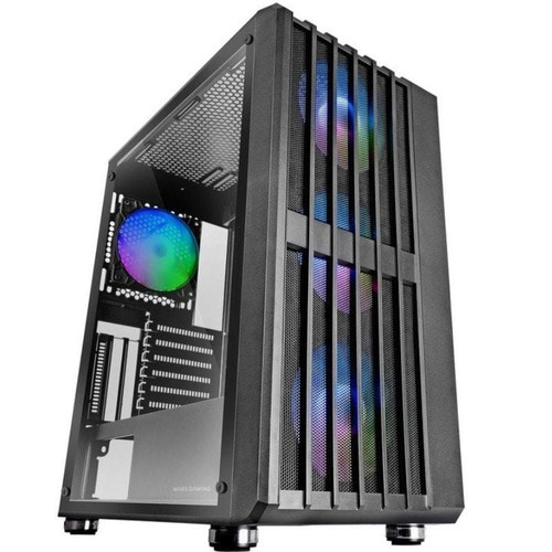 CAJA ATX MARS GAMING MCVAULT FRONTAL NEGRO DE MALLA