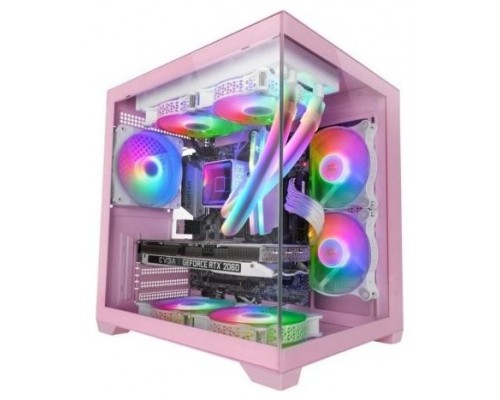 CAJA MICROATX CUBE MARS GAMING MC-VIEW2P ROSA CRISTAL