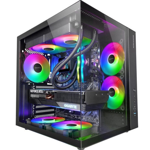 CAJA ATX CUBE MARS GAMING MCVONE NEGRA CRISTAL