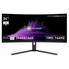 MONITOR GAM MILLENIUM 34" CURVO FHD,IPS, 144hz,3440x1440,1ms,HDMI,Display Port,21:9, BLACK