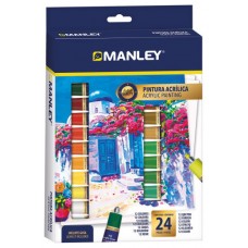 ESTUCHE PINTURA ACRILICA 24 X 12ML MANLEY MDV00024 (Espera 4 dias)