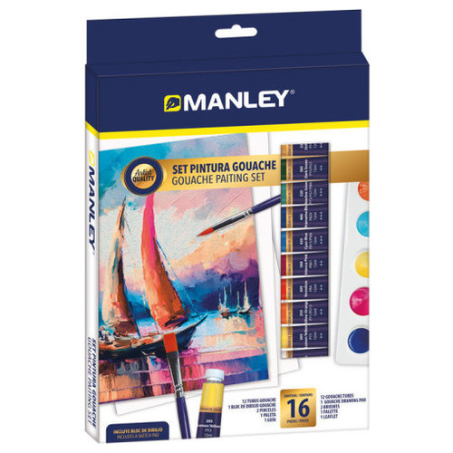SET PINTURA GOUACHE 16 PZAS MANLEY MGH00100 (Espera 4 dias)-SX2 SET PINTURA GOUACHE 16 PZAS MANLEY MGH00100 (Espera 4 dias)