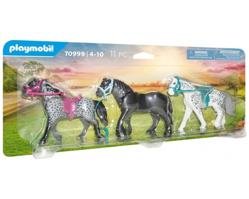 Playmobil 3 caballos: frison knabstrupper &