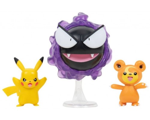 Pack 3 figuras jazwares pokemon batalla