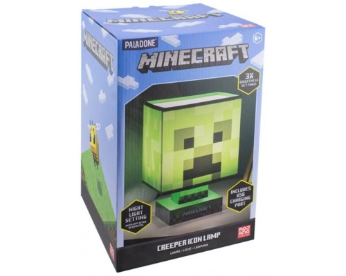 Lampara paladone con cargador usb minecraft