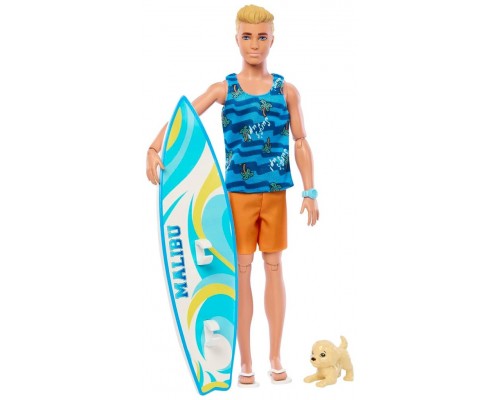 Muñeco barbie mattel ken tabla surf