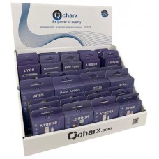 Expositor cables y cargadores qcharx 35