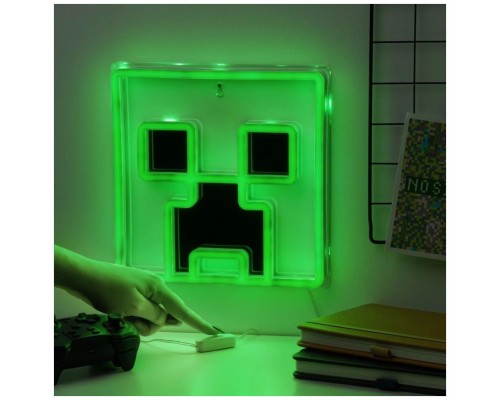 Lámpara pared paladone minecraft creeper luz