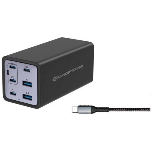 Cargador conceptronic ozul06be 200w + cable-MR34 Cargador conceptronic ozul06be 200w + cable