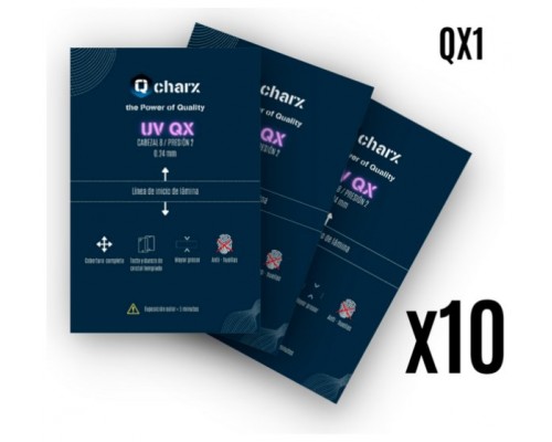 Laminas fijacion qcharx ultravioleta mate pack