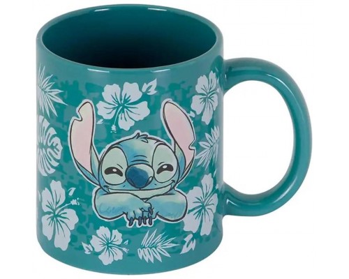 Taza karactermania disney stitch flores azules