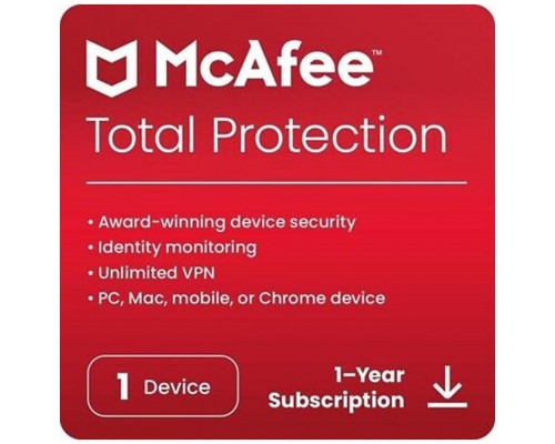 Antivirus mcafee total proteccion 1 dispositivo