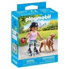 Playmobil patinadora con retriever