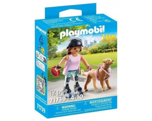 Playmobil patinadora con retriever