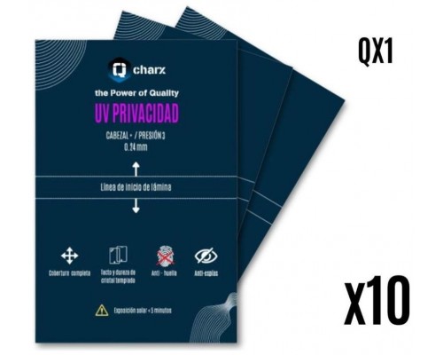 Laminas fijacion qcharx ultravioleta hd privacidad