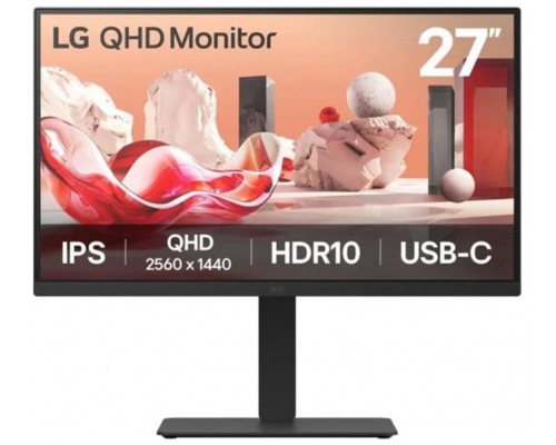 MONITOR LG, 27 PULGADAS, 27BA75QB-B.AEU, 68,6 CM, 2560 X 1440 PIXELES, WIDE QUAD HD, LED, 5 MS, NEGRO