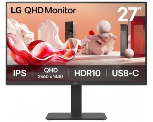 MONITOR LG, 27 PULGADAS, 27BA65QB, 68,6 CM, 2560 X 1440 PIXELES, WIDE QUAD HD, LED, 5 MS, NEGRO