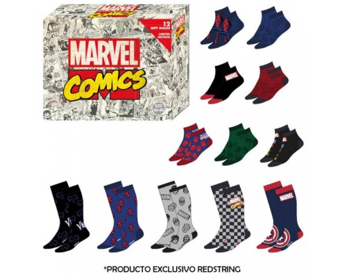 Caja regalo 12 pares calcetines marvel