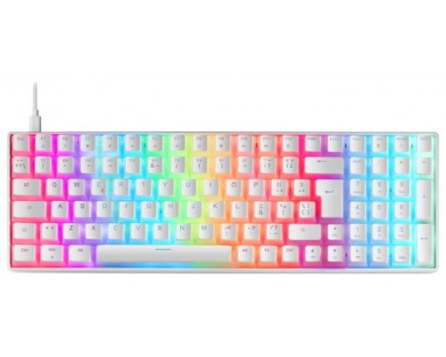 Mars Gaming MKULTRA Teclado Mecánico Blanco RGB Compacto 96% Switch Outemu SQ Azul Español