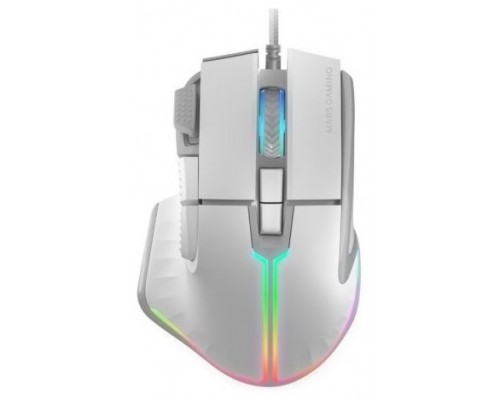 MOUSE MARS GAMING MM-XT WHITE 9B 12800DPI RGB CABLE